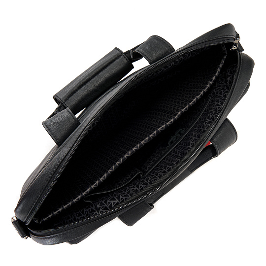 Деловая сумка Dr.Koffer из натуральной кожи черная