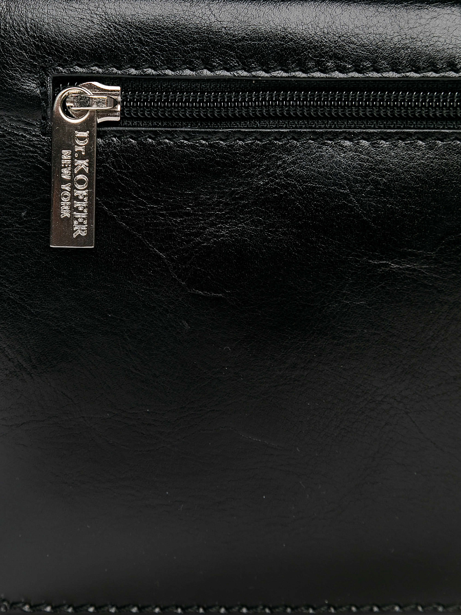 Сумка барсетка из натуральной кожи Dr. Koffer черная