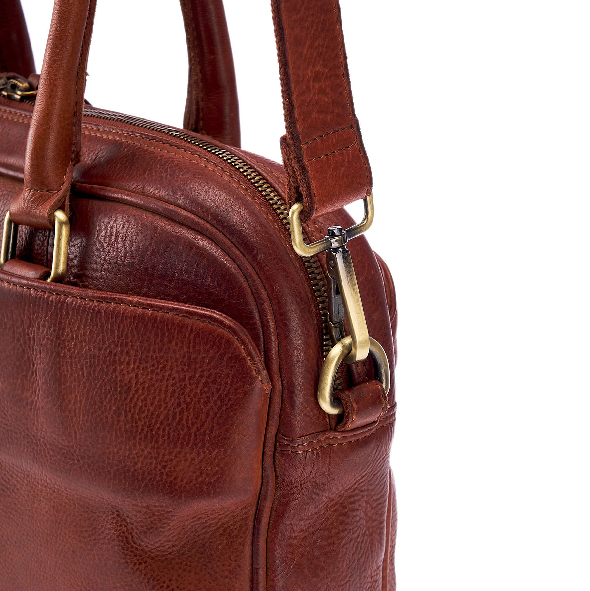 Деловая сумка Dr.Koffer из натуральной кожи коричневая