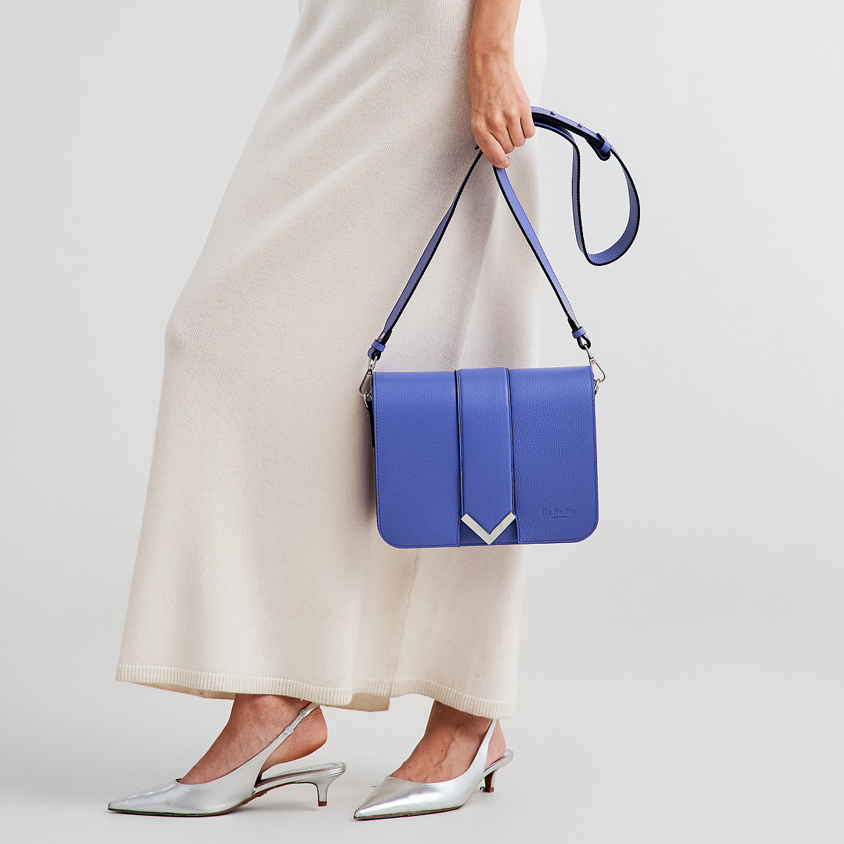 Женская сумка Dr. Koffer из натуральной кожи голубая