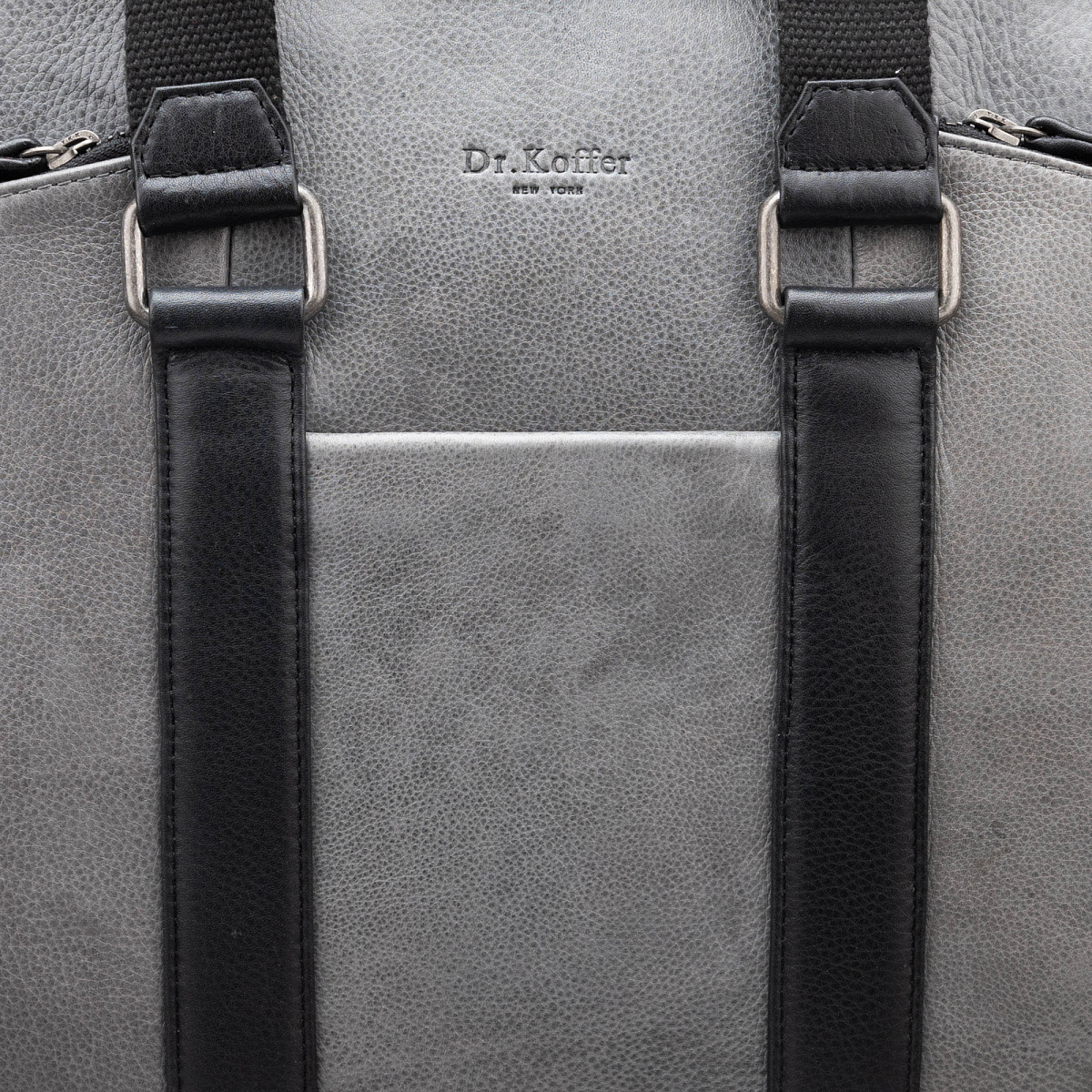 Деловая сумка Dr.Koffer из натуральной кожи серая