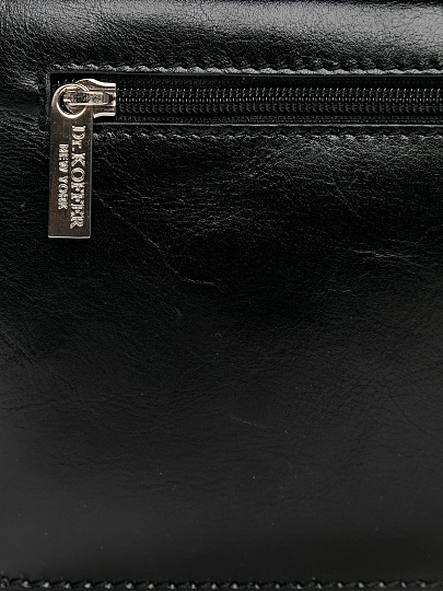 Сумка барсетка из натуральной кожи Dr. Koffer черная