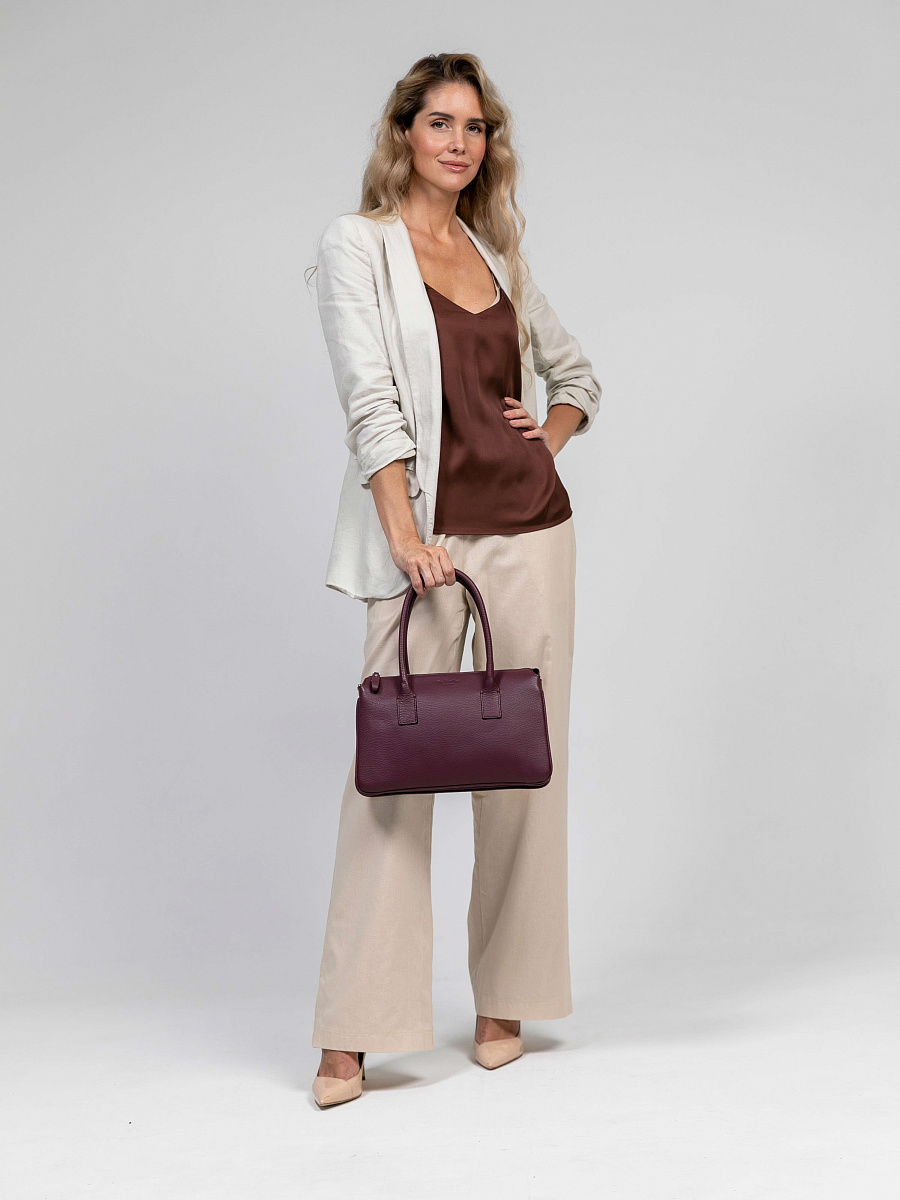 Женская сумка Dr.Koffer из натуральной кожи бордовая