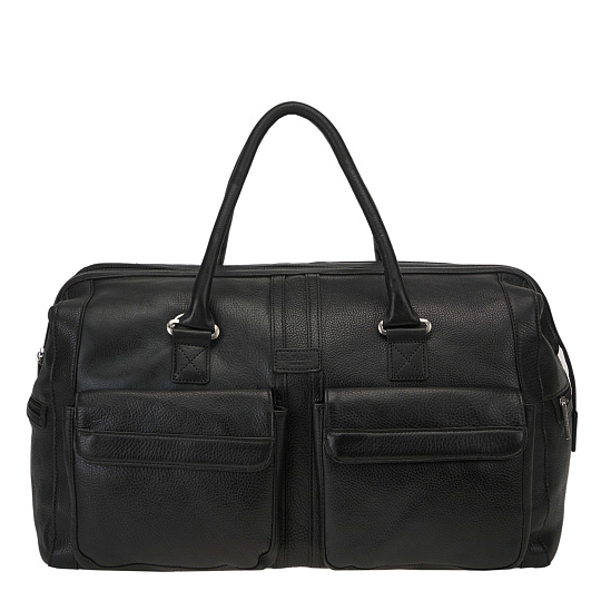 Дорожная черного цвета сумка с объемными наружными карманами Dr.Koffer B483940-02-04