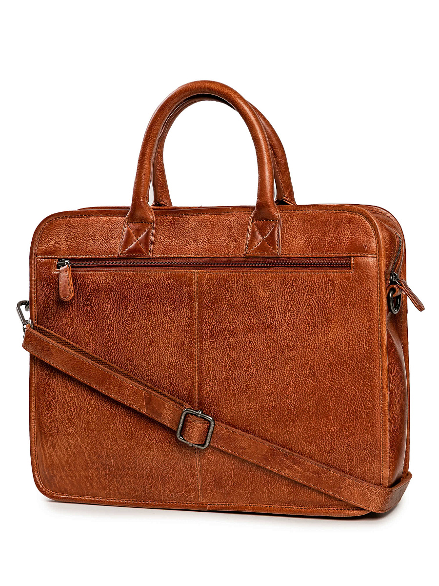 Деловая сумка Dr.Koffer из натуральной кожи коричневая