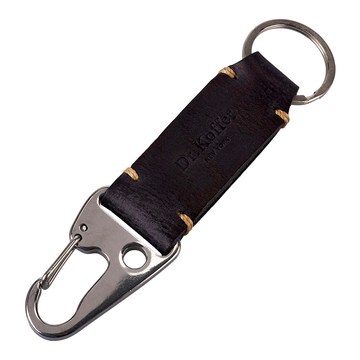 Брелок Dr. Koffer из натуральной кожи черный