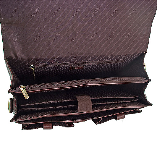 Портфель Dr.Koffer из натуральной кожи темно-коричневый