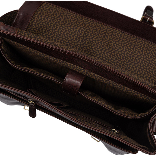 Портфель Dr.Koffer из натуральной кожи темно-коричневый