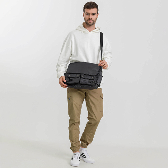 Сумка через плечо Dr.Koffer из нейлона и натуральной кожи