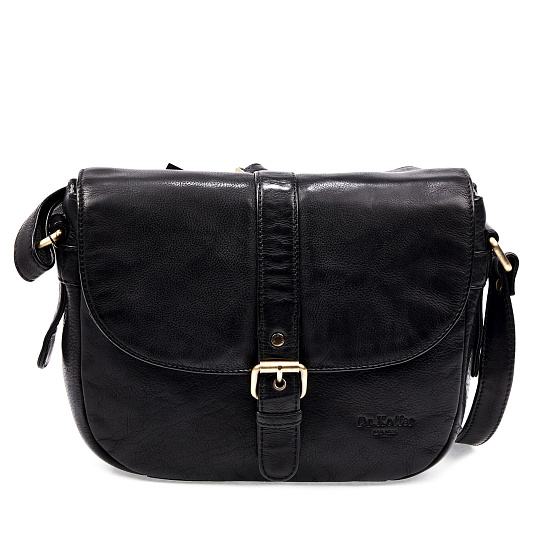 Сумка через плечо Dr.Koffer из натуральной кожи черная