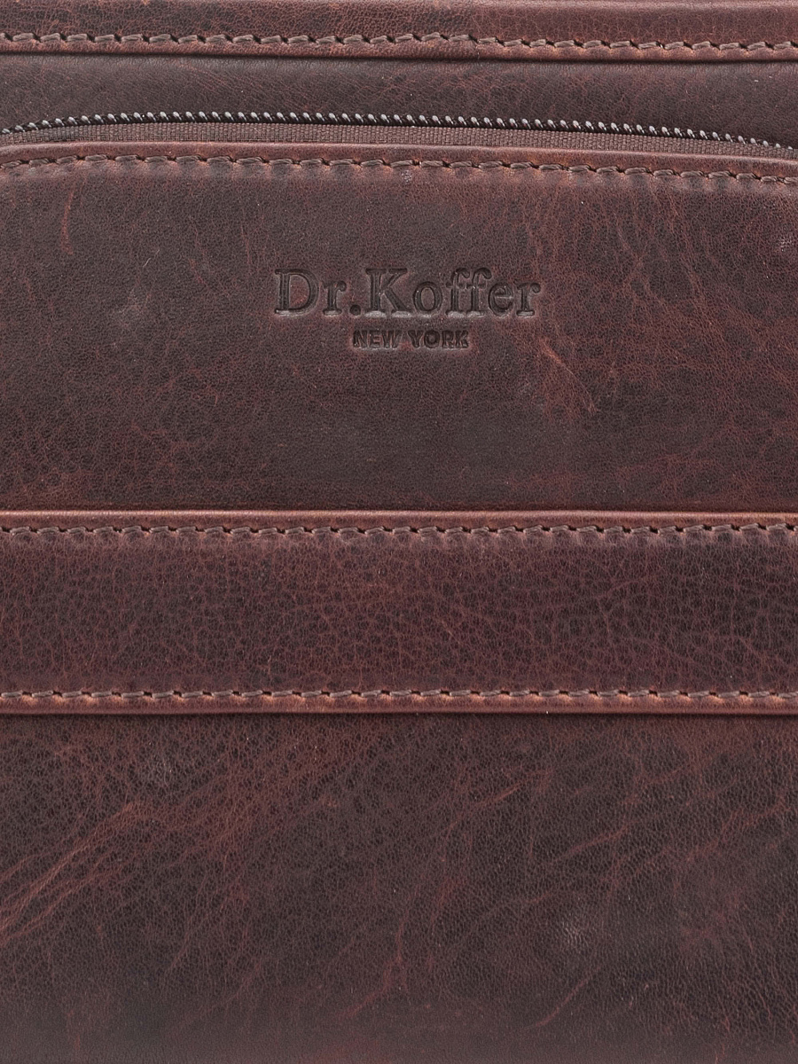 Сумка-визитка Dr. Koffer из натуральной кожи коричневая