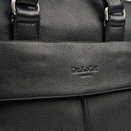 Деловая сумка Dr.Koffer из натуральной кожи черная