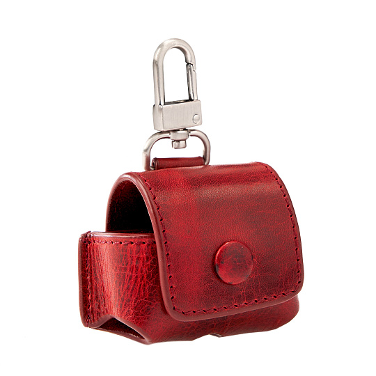 Чехол для AirPods из натуральной кожи красный Dr.Koffer