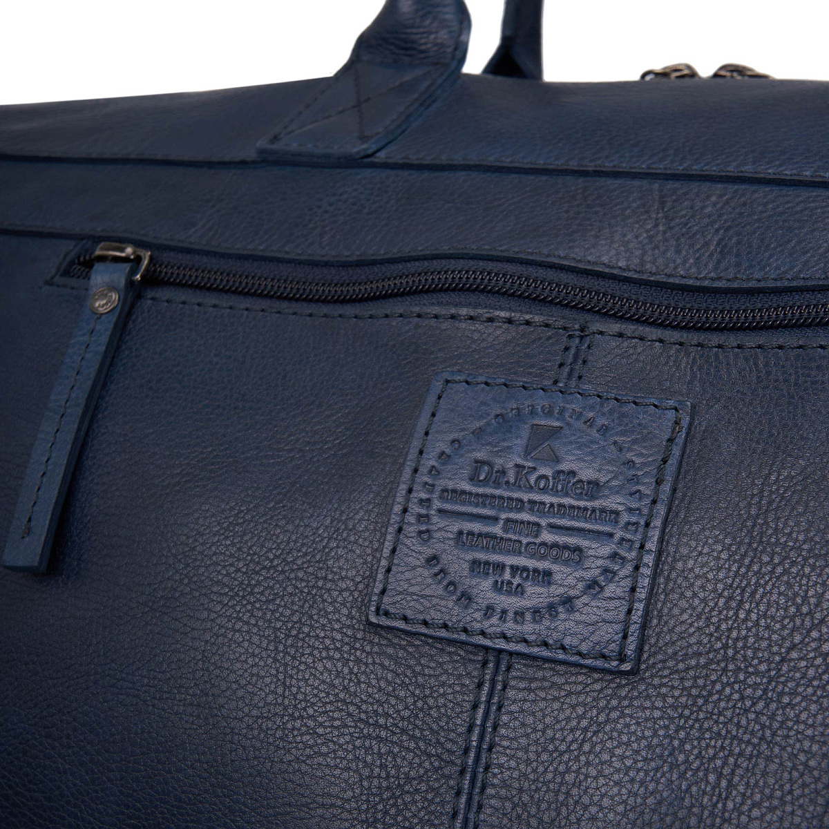 Сумка дорожная Dr.Koffer из натуральной кожи синяя