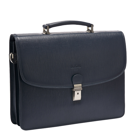 Портфель Dr.Koffer из натуральной кожи синий