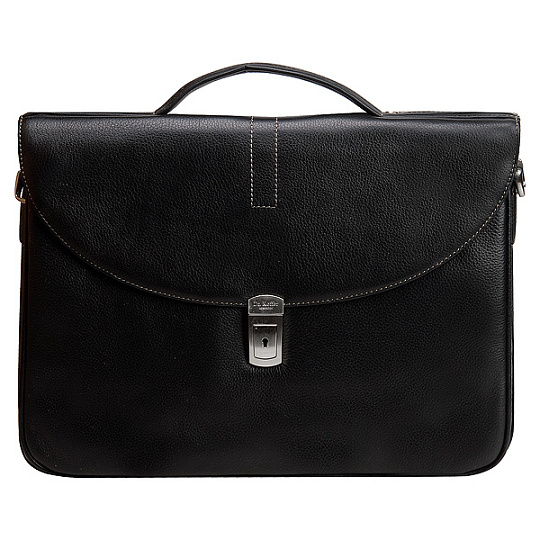 Деловой портфель с чехлом для ноутбука и потайным карманом (черного цвета) Dr.Koffer P402173-01-04