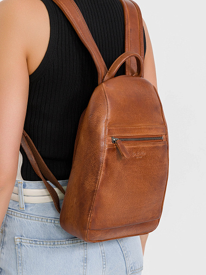 Рюкзак Dr.Koffer из натуральной кожи светло-коричневый