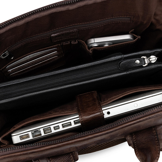 Рюкзак Dr.Koffer из натуральной кожи темно-коричневый