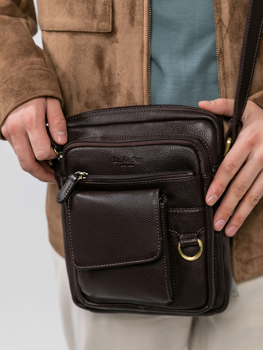 Сумка через плечо Dr.Koffer из натуральной кожи коричневая