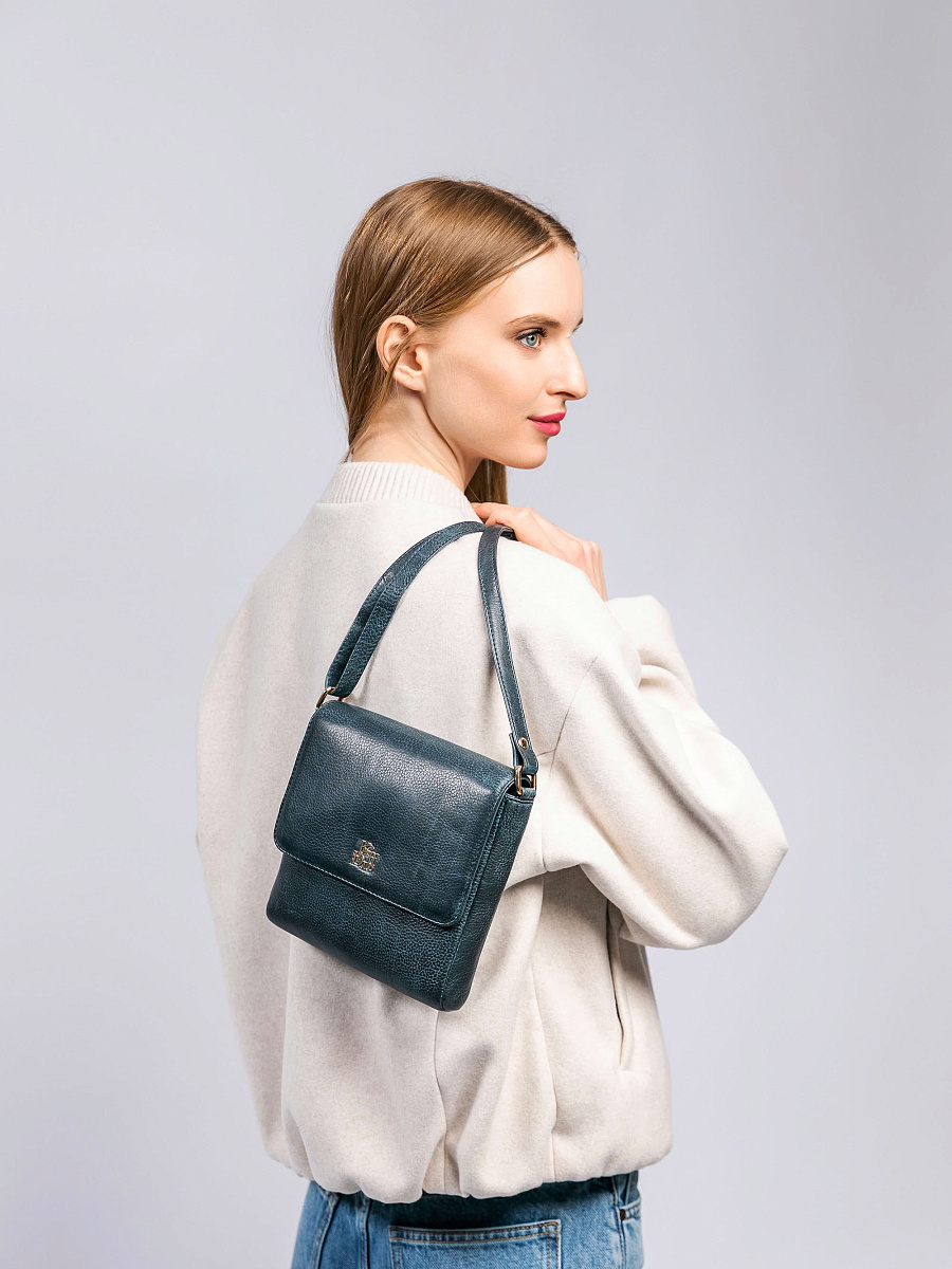 Женская сумка Dr. Koffer из натуральной кожи синяя