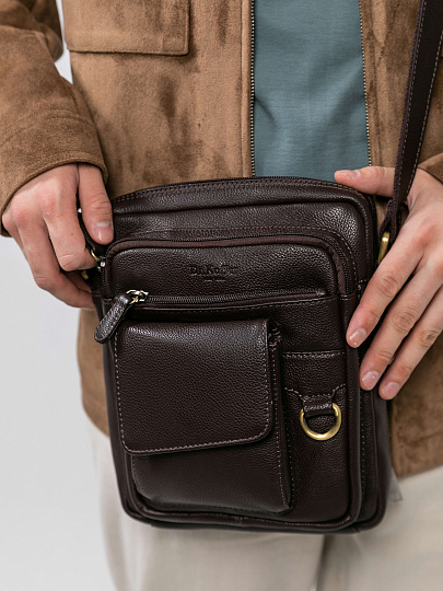 Сумка через плечо Dr.Koffer из натуральной кожи коричневая