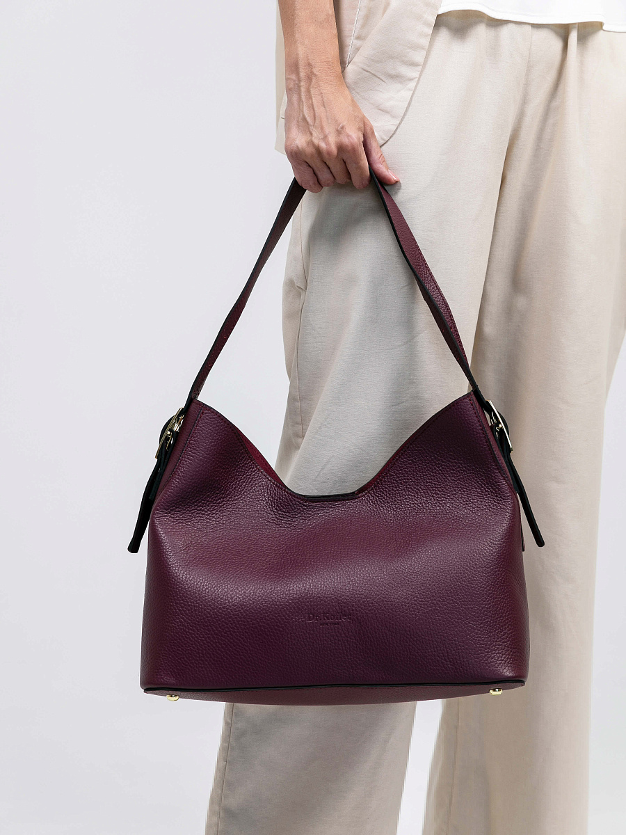 Женская сумка Dr.Koffer из натуральной кожи бордовая