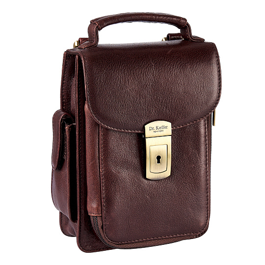 Сумка через плечо Dr.Koffer из натуральной кожи коричневая