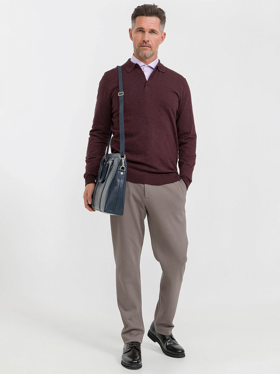 Деловая сумка Dr.Koffer из натуральной кожи синяя