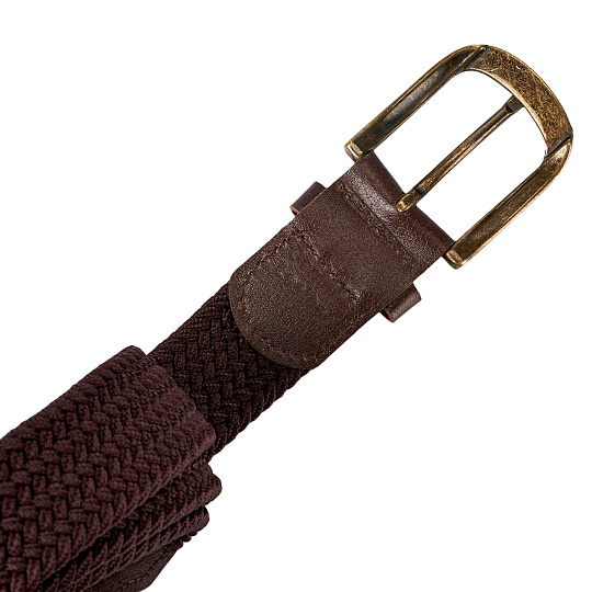 Ремень Dr.Koffer из натуральной кожи и текстиля коричневый