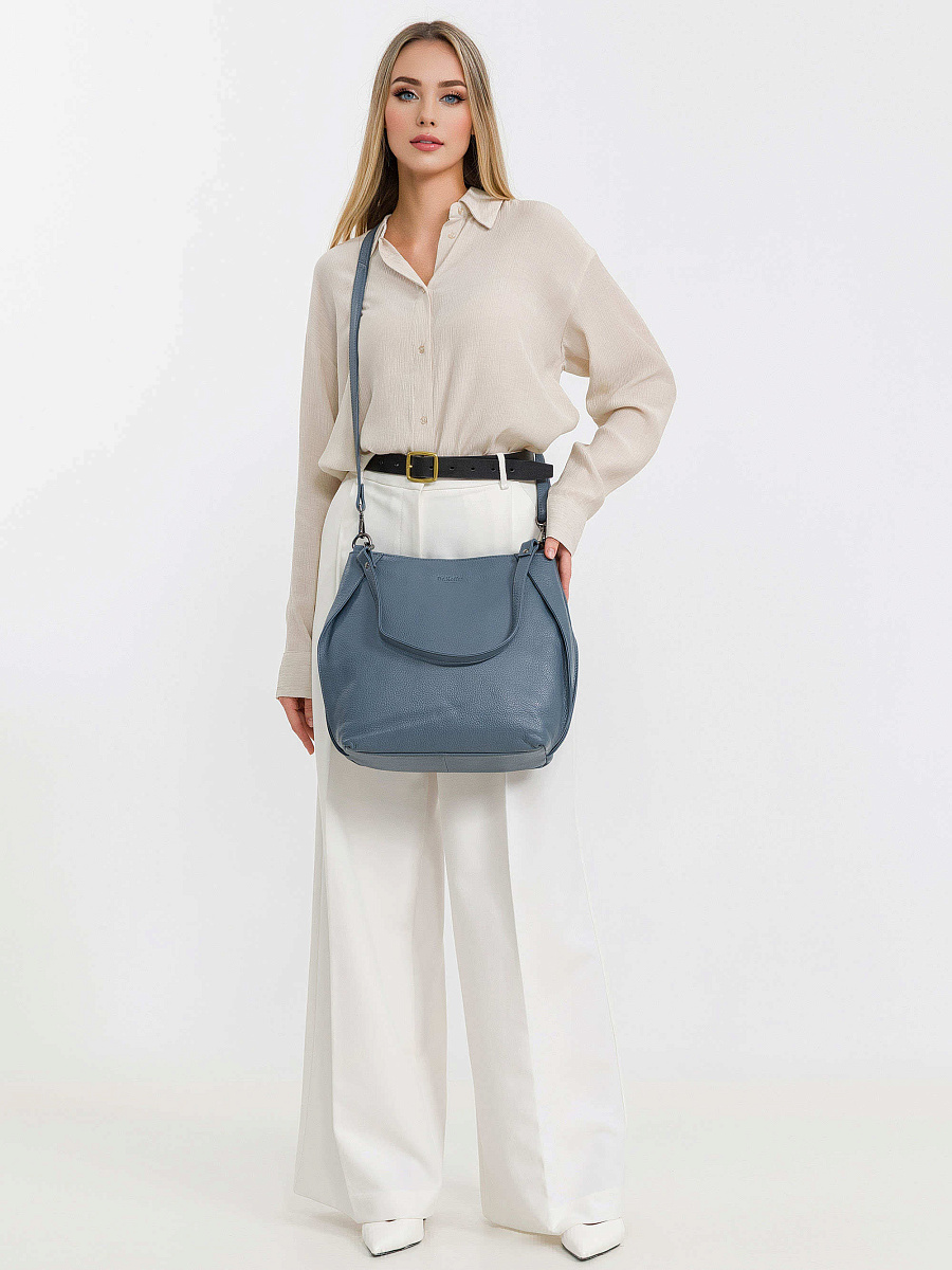 Женская сумка Dr.Koffer из натуральной кожи голубая