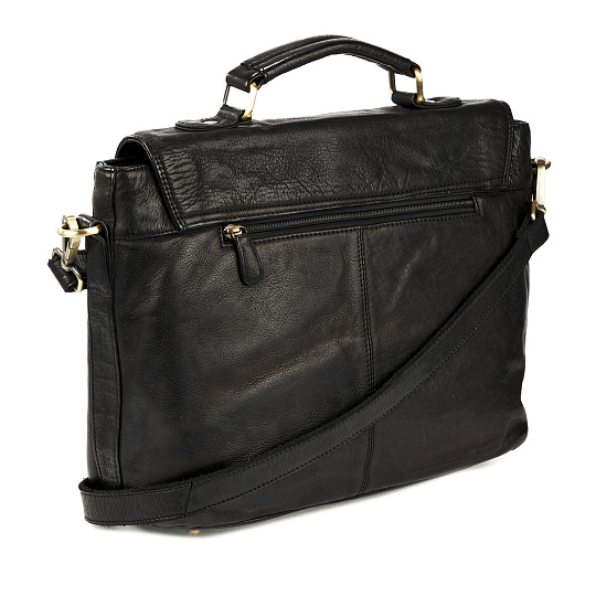 Портфель Dr.Koffer из натуральной кожи черный
