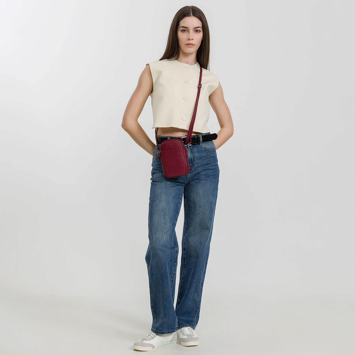 Женская сумка Dr. Koffer из натуральной кожи бордовая