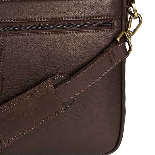 Портфель Dr.Koffer из натуральной кожи темно-коричневый