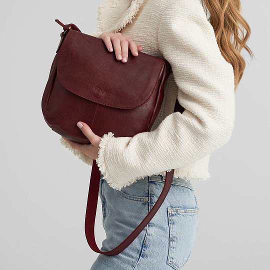 Женская сумка Dr. Koffer из натуральной кожи бордовая