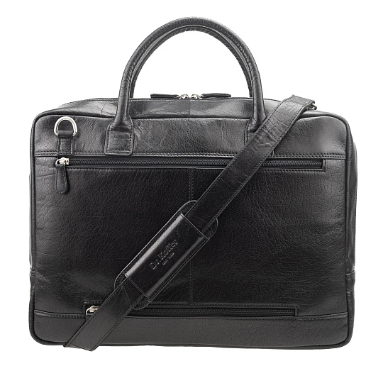 Деловая сумка Dr. Koffer из натуральной кожи черная