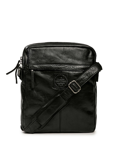 Сумка через плечо Dr.Koffer из натуральной кожи черная