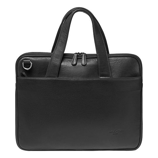 Деловая сумка Dr.Koffer из натуральной кожи черная