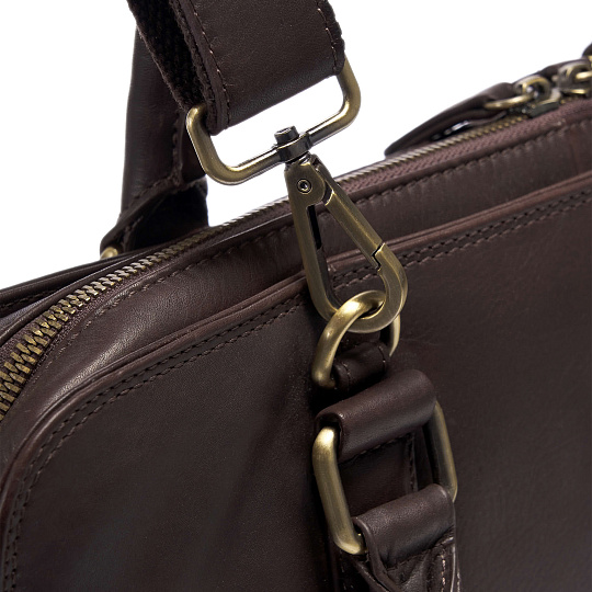 Деловая сумка Dr.Koffer из натуральной кожи темно-коричневая