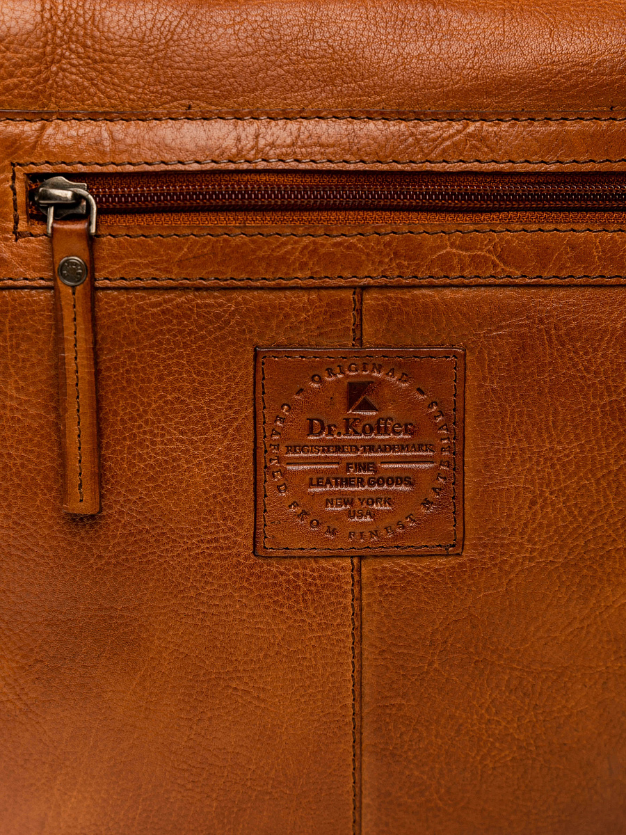 Сумка через плечо Dr.Koffer из натуральной кожи коричневая