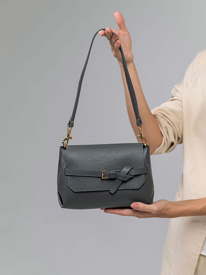 Женская сумка Dr.Koffer из натуральной кожи темно-серая