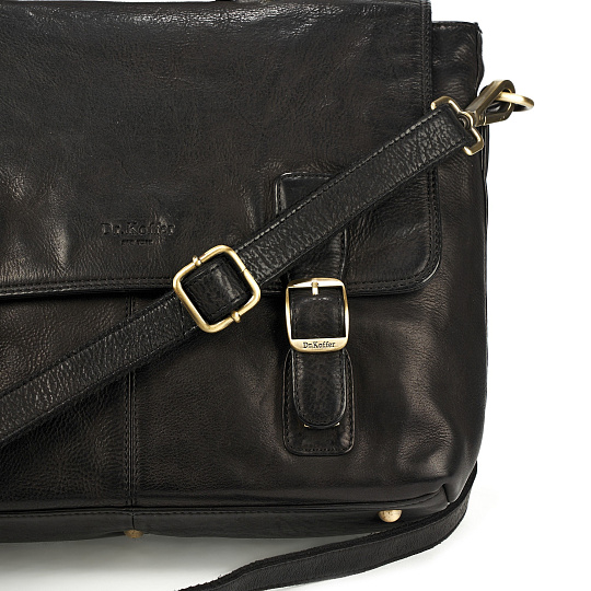 Портфель Dr.Koffer из натуральной кожи черный