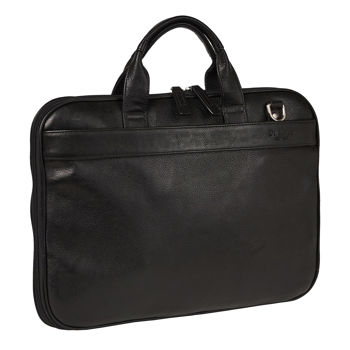 Деловая сумка Dr.Koffer из натуральной кожи черная