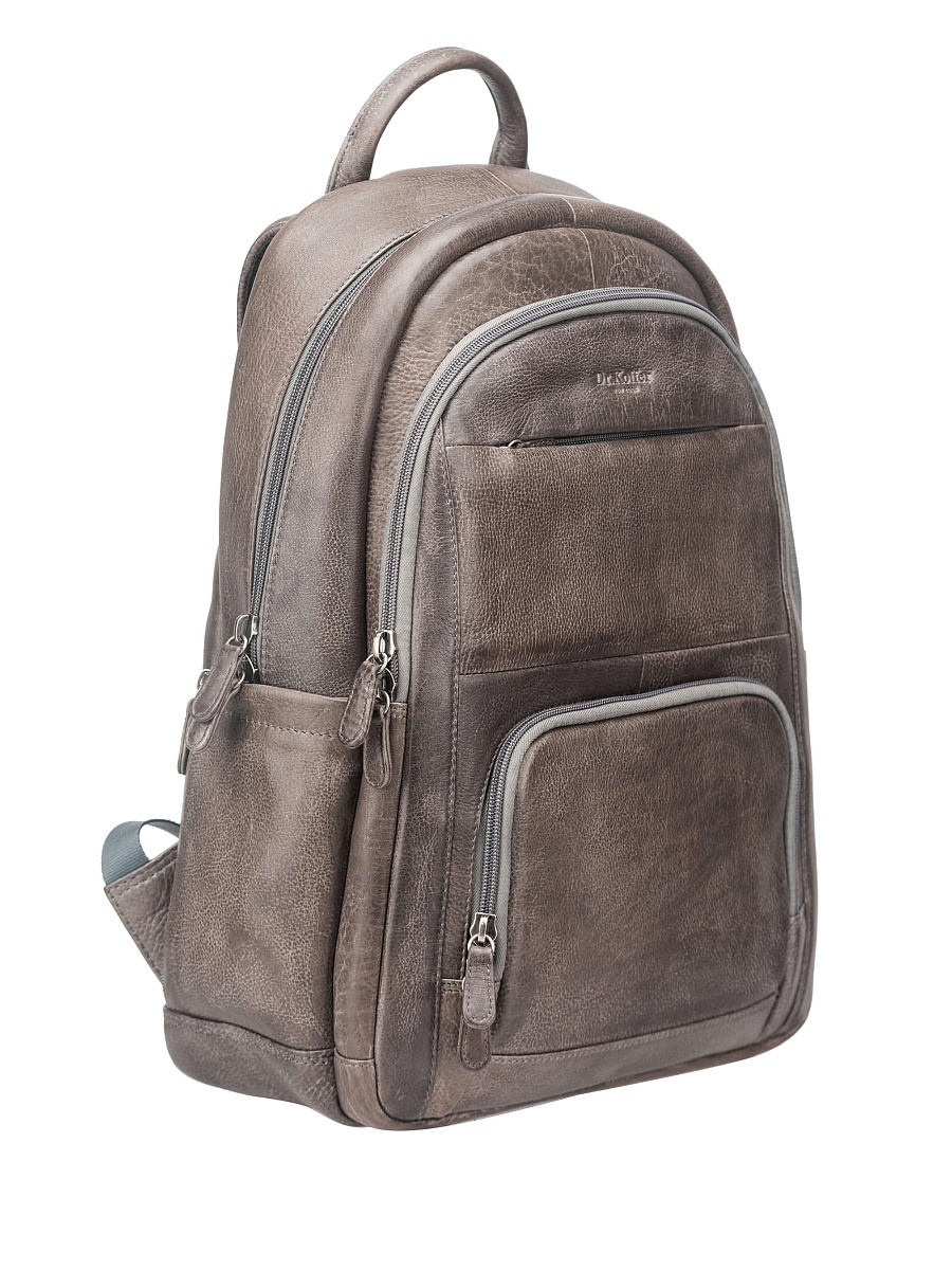 Рюкзак Dr. Koffer из натуральной кожи серый