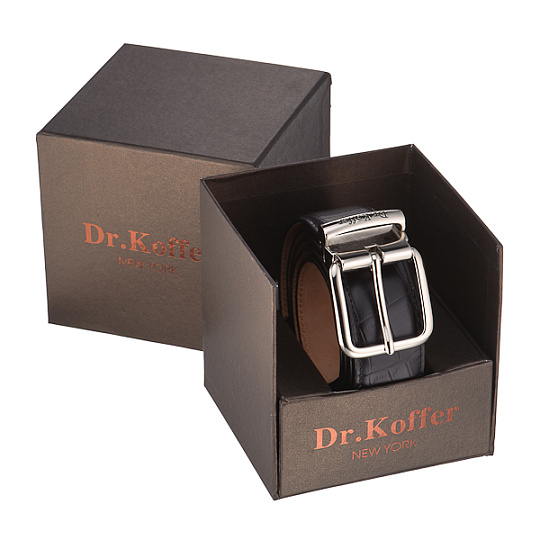 Ремень Dr. Koffer из натуральной кожи черный