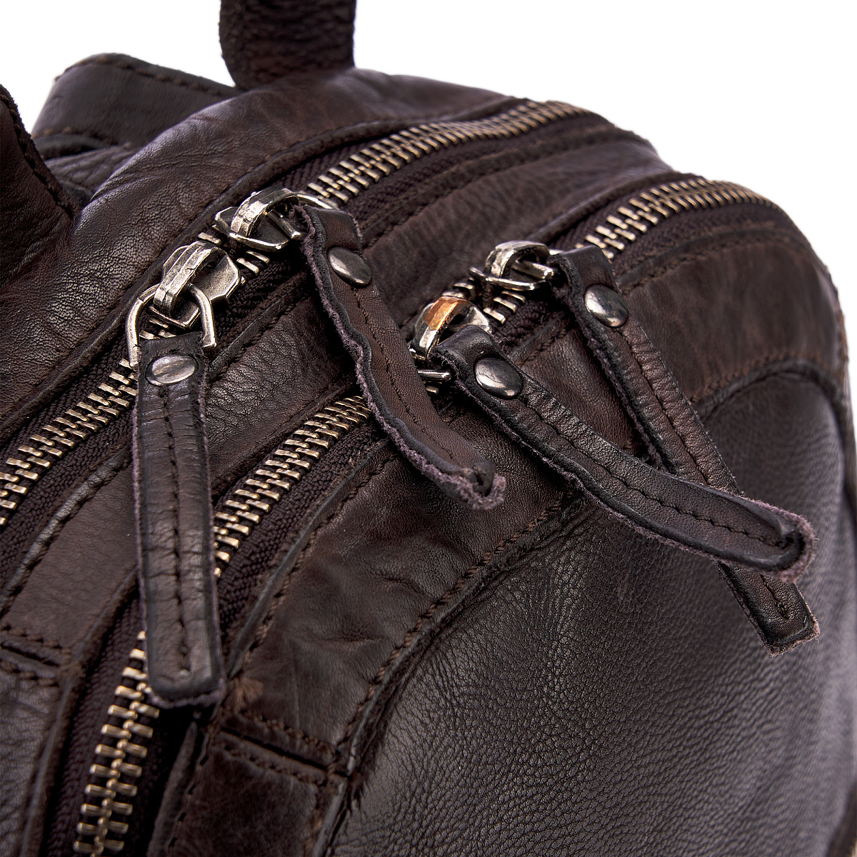 Рюкзак Dr.Koffer из натуральной кожи темно-коричневый