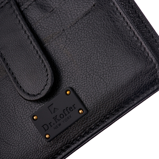 Кредитница Dr.Koffer из натуральной кожи черная