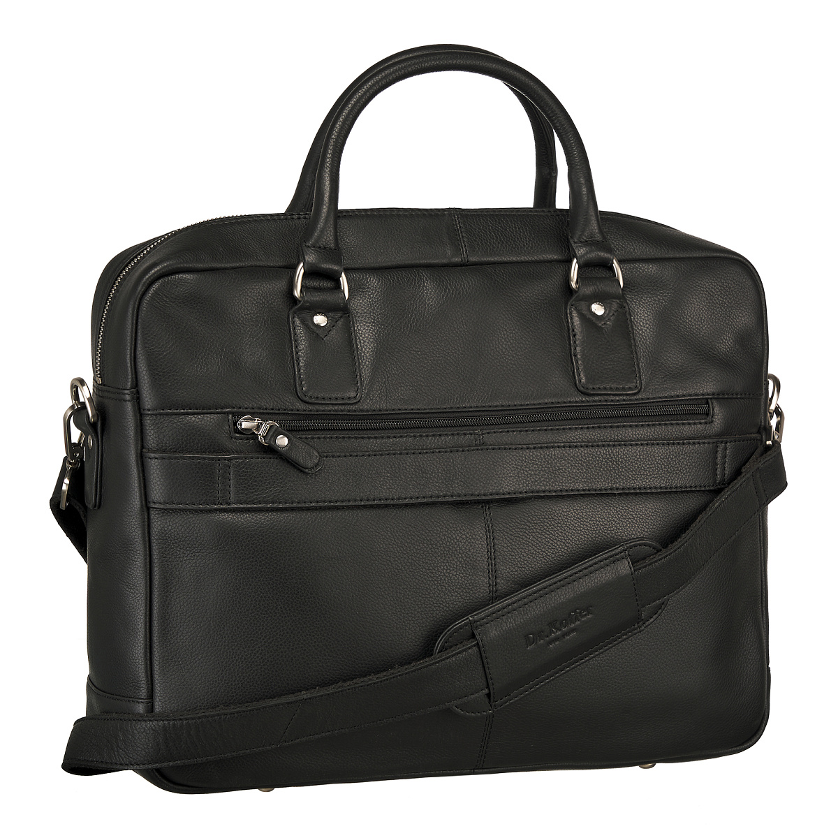 Деловая сумка Dr.Koffer из натуральной кожи черная