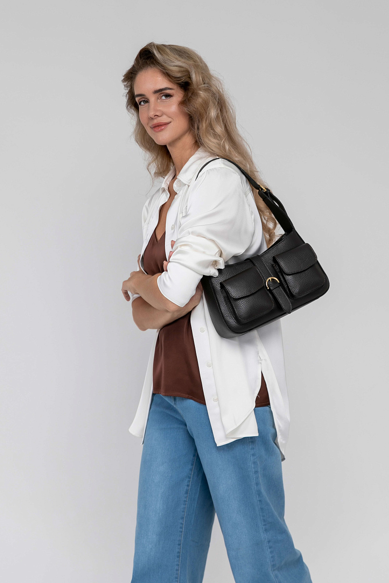 Женская сумка Dr.Koffer из натуральной кожи темно-коричневая