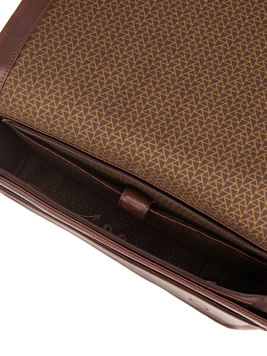 Деловая сумка Dr.Koffer из натуральной кожи темно-коричневая