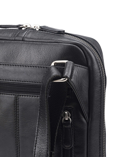 Сумка через плечо Dr. Koffer из натуральной кожи черная